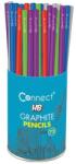 Connect Grafitceruza HB, 5 féle színű kerek test, Connect 72 db/csomag, (105570)