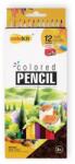 COLOKIT Színes ceruza készlet, hatszögletű, hegyezővel, COLOKIT, 12 különböző szín (CPC-C012) - mystock