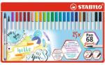 STABILO Ecsetirón készlet, fém doboz, STABILO "Pen 68 brush", 19 különböző szín (568/25-321)