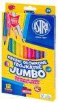 Astra Színes ceruza ASTRA Jumbo hengeres hegyezővel + arany/ezüst 12 színű (312023912) - mystock