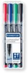 STAEDTLER Alkoholos marker készlet, OHP, 1 mm, STAEDTLER "Lumocolor 317", 4 különböző szín (317 WP4) - mystock