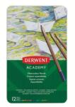 Derwent Akvarell ceruza készlet, fém doboz, DERWENT "Academy", 12 különböző szín (2301941)