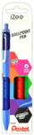 Pentel Golyóstoll nyomógombos 0, 35mm, Pentel iZee 4 db-os kék, piros, fekete, zöld (BX467-4) - mystock