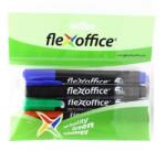 FlexOffice Alkoholos marker, 1, 5 mm, kúpos, FLEXOFFICE "PM03", 4 különböző szín (FO-PM03SET) - mystock