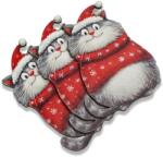  Nyomtatott dekorkarton - Téli macska 3db/csomag - kosarbolt