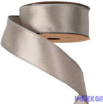  Fényes szatén szalag drótos szegéllyel 38mm x 5m - Ezüst