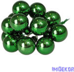  Üveggömb pick 2cm 12db/köteg - Fényes Sötétzöld