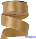  Fényes szatén szalag drótos szegéllyel 38mm x 5m - Arany