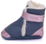 ASSO sötétkék fényes rózsaszín bélelt babacsizma