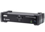 ATEN 2-Port USB 3.0 4K HDMI KVMP Switch with Audio Mixer Mode (CS1822-AT-G) - mzona