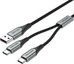 Vention USB-A/M - 2USB-C/M, 0, 5m, (3A, 60W), kábel