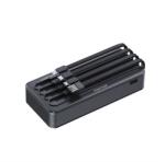Awei vésztöltő Type-C aljzat (20000mAh, 22.5W, PD gyorstöltő, LED + beépített 2 Type-C/microUSB/lightning) FEKETE P134K (P134K)