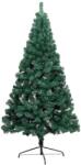 vidaXL Jumătate cu LED si globuri 180 cm verde (3077565)