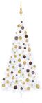 vidaXL Jumatate cu LED&globuri 240 cm alb (3077486)