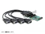 Delock PCI Express x1 kártya > 4 x soros RS-232 tápfeszültséggel (89938)