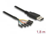 Delock USB 2.0 - soros TTL átalakító 6 tűs anya tűfejjel 1, 8 m (5 V) (83786)