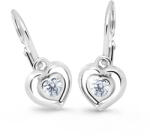 Cutie Jewellery Gyermek szív fülbevaló C2752 fehér
