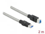 Delock USB-A - USB-B (USB 3.2 Gen 1) fém borítású összekötő kábel 2m (86779)
