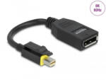 Delock Mini DisplayPort 1.4 - DisplayPort adapter retesszel záró funkcióval 8K, 60Hz (65978)