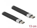 Delock USB-C 2.0 - USB-C 2 FPC lapos csík kábel 13 cm fekete (86940) (86940)