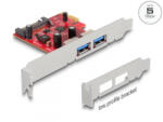 Delock PCI Express x1 kártya -2 x külső USB-A (90155)