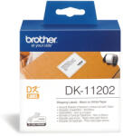 Brother Etikett címke DK-11202, 62mm x 100mm, Elővágott (stancolt), Papír címke, Fehér alapon fekete, 300 db