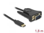 Delock USB-C > soros DB9 RS-232 kábel 1.8m (62964)
