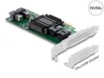 Delock PCI Express x8 kártya - 4 x belső NVMe SFF-8643 (90585) (90585) - aqua