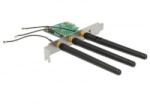 Delock PCI Express-kártya > 1 x belső A formátumú M. 2 nyílással, 3 külső antennával - alacsony profilú (89568) (89568)
