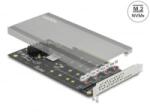 Delock PCI Express x16 kártya - 4 x belső NVMe M. 2 M (89044) (89044) - aqua