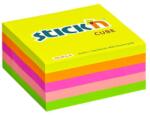 STICK N Öntapadó kockatömb, 76x76mm, 400 lap, STICK N, neon szivárvány (SN21012) - becsiirodaker