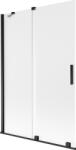 Mexen Velar, 2 szárnyas eltolható kádparaván 120 x 150 cm, 8 mm mattüveg, fekete matt, 896-120-000-31-70 (896-120-000-31-70)