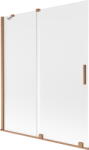 Mexen Velar, 2 szárnyas eltolható kádparaván 140 x 150 cm, 8 mm-es mattüveg, rézmatt, 896-140-000-31-65 (896-140-000-31-65)