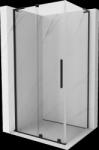 Mexen Velar L, zuhanykabin tolóajtóval 90 x 75 cm, 8mm átlátszó üveg, fekete matt, 871-090-075-03-70 (871-090-075-03-70)