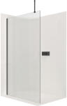 Cerano - Zuhany paraván Walk-in Onyx Top L/P - kerek támasz - fekete matt, barázdált üveg - 150x200 cm, CER-CER-8050BD1574 (CER-CER-8050BD1574)