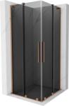 Mexen Velar L Duo, zuhanykabin tolóajtóval 100 x 100 cm, 8mm szürke üveg, rézmatt, 871-100-100-02-43-65 (871-100-100-02-43-65)