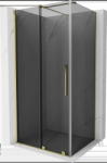 Mexen Velar, zuhanykabin tolóajtóval 100 x 90 cm, 8mm szürke üveg, arany fényes, 871-100-090-41-50 (871-100-090-41-50)