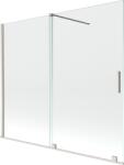 Mexen Velar, 2 szárnyas eltolható kádparaván 180 x 150 cm, 8mm átlátszó üveg, csiszolt acél, 896-180-000-01-97 (896-180-000-01-97)