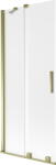 Mexen Velar, 2 szárnyas eltolható kádparaván 85 x 150 cm, 8 mm-es mattüveg, arany fényes, 896-085-000-31-50 (896-085-000-31-50)