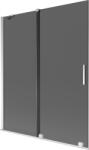 Mexen Velar, 2 szárnyas eltolható kádparaván 140 x 150 cm, 8mm szürke üveg, króm, 896-140-000-41-01 (896-140-000-41-01)