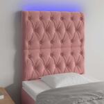 vidaXL rózsaszín bársony LED-es fejtámla 80x7x118/128 cm (3122795)