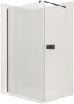 Cerano - Zuhanyfal Walk-in Onyx L/R - kerek rugóstag - fekete matt, barázdált üveg - 150x200 cm, CER-CER-8050BD309 (CER-CER-8050BD309)