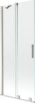 Mexen Velar, 2 szárnyas eltolható kádparaván 85 x 150 cm, 8mm átlátszó üveg, csiszolt acél, 896-085-000-01-97 (896-085-000-01-97)