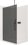 Cerano - Zuhany paraván Walk-in Onyx Top L/P - kerek támasz - fekete matt, grafitüveg - 90x200 cm, CER-CER-8050BD1684 (CER-CER-8050BD1684)