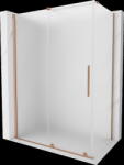 Mexen Velar, zuhany sarok tolóajtóval 140 x 70 cm, 8 mm matt üveg, rézmatt, 871-140-070-31-65 (871-140-070-31-65)