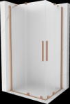 Mexen Velar Duo, tolóajtós zuhanykabin 90 x 80 cm, 8 mm-es matt üveg, rézmatt, 871-090-080-32-65 (871-090-080-32-65)