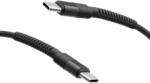 mobilNET USB-C kábel szőtt burkolattal, 3A, 60W, 1 méter, fekete