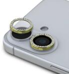 GUESS Fixed Glliter Ochrana Čoček pro iPhone 16/16 Plus Gold