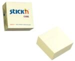 STICK N Öntapadó kockatömb, 76x76mm, 400 lap, STICK N, pasztellsárga (SN21072) - jatekotthon
