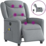 vidaXL világosszürke szövet dönthető elektromos masszázsfotel (3303184)
